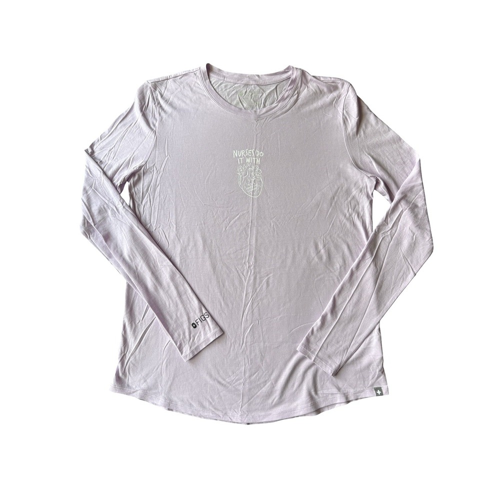FIGS Womens Purple Long Sleeve Top XS Nurses Limited Edition Medical Scrub Top